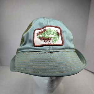 Vintage Jones Hat Cap‎ Mesh Fishing Hat Green Brim Patch L USA Made